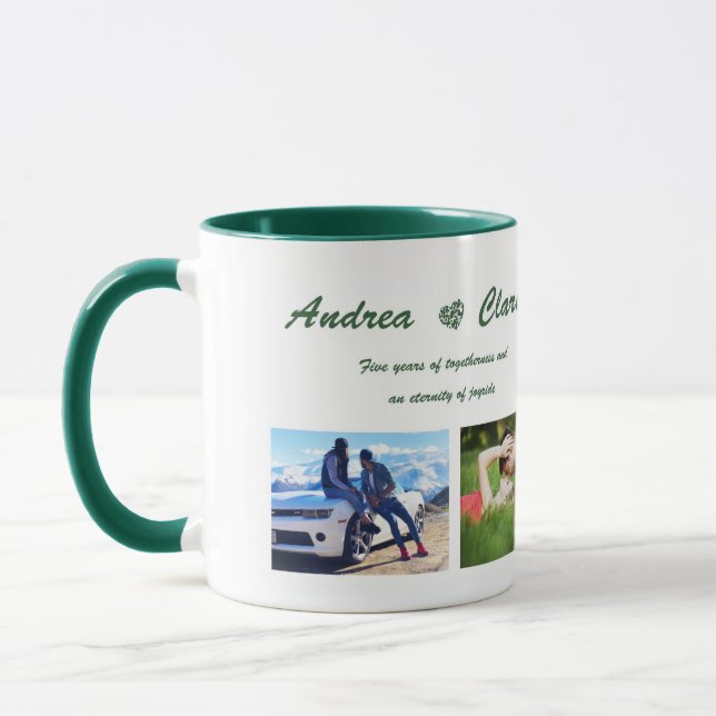 Custom photo and text mug, Personalized photo mug (Left)