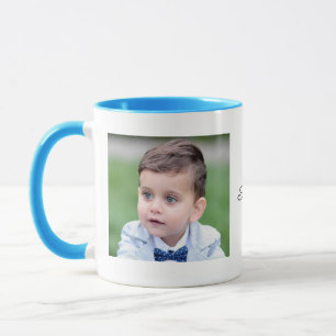 Custom photo and text mug, Personalized photo mug, Mug