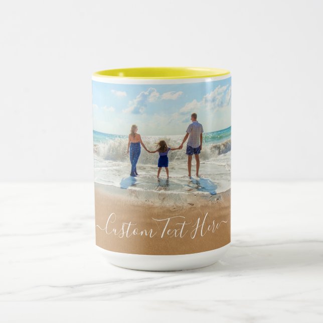 Custom Photo and Text Mug Your Family Design Gift (Center)