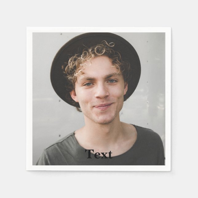 Custom Photo and Text Napkin (Front)