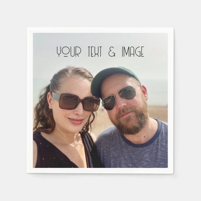 Custom Photo and text Napkins for party art deco (Front)