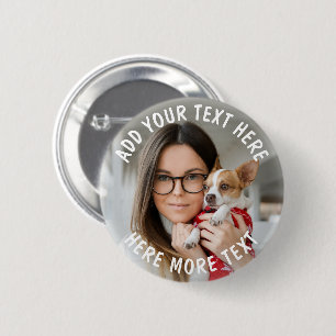 Custom Photo and Text Or Name 2 Inch Round Button