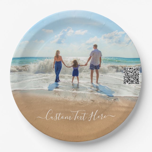 Custom Photo and Text Paper Plates - Your Family (Front)