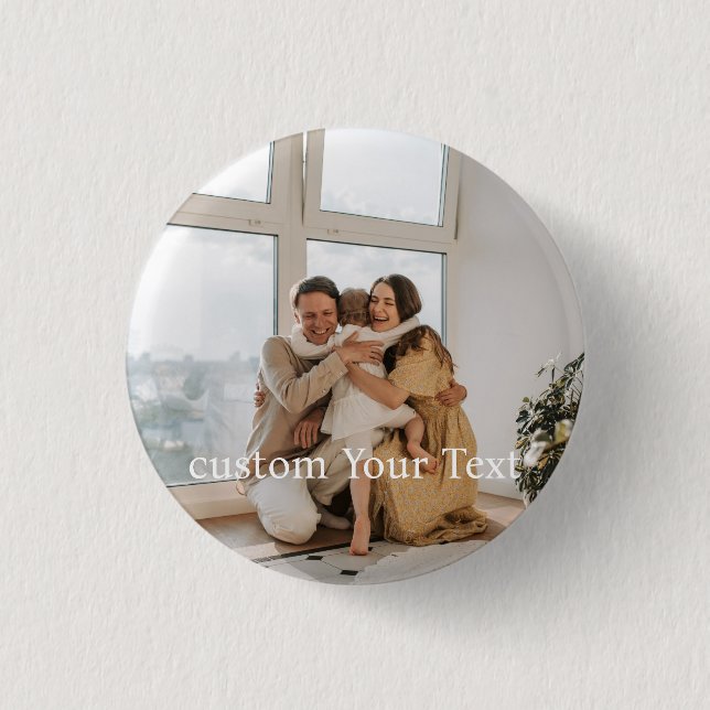 Custom photo and text Personalized 1 Inch Round Button (Front)
