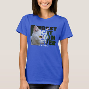 Custom Photo And Text Personalized Best Cat Mom T-Shirt