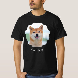 Custom Photo and Text Personalized Black T-Shirt