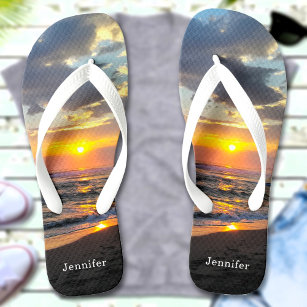 Custom Photo And Text Personalized Flip Flops