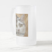 Custom Photo and Text Personalized Frosted Glass Beer Mug (Front Left)