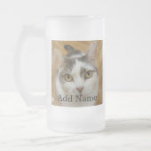 Custom Photo and Text Personalized Frosted Glass Beer Mug (Left)