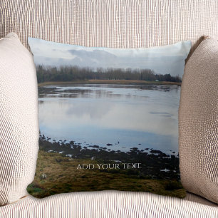 Custom Photo And Text Personalized Landscape Throw Pillow