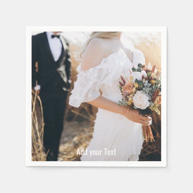Custom Photo And Text Personalized  Napkin (Front)