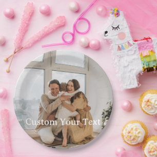 Custom photo and text Personalized Paper Plate