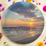 Custom Photo and Text Personalized Paper Plate<br><div class="desc">Upload a photo, add a name or text, and easily create your personalized paper plate. Click CUSTOMIZE to change the text colour. You can TRANSFER this DESIGN on other Zazzle products and adjust it to fit most of the Zazzle items. Standard Studio designs are made in high-resolution vector graphics for...</div>