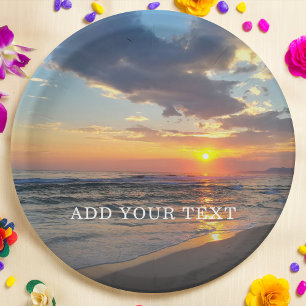 Custom Photo and Text Personalized Paper Plate