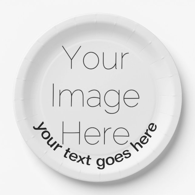 custom photo and text personalized party Paper Paper Plate (Front)
