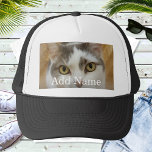 Custom Photo and Text Personalized Trucker Hat<br><div class="desc">Upload a photo, add a name or text, and easily create your personalized photo hat. Click CUSTOMIZE to change the text colour. You can TRANSFER this DESIGN on other Zazzle products and adjust it to fit most of the Zazzle items. You can also click CUSTOMIZE FURTHER to add, delete or...</div>