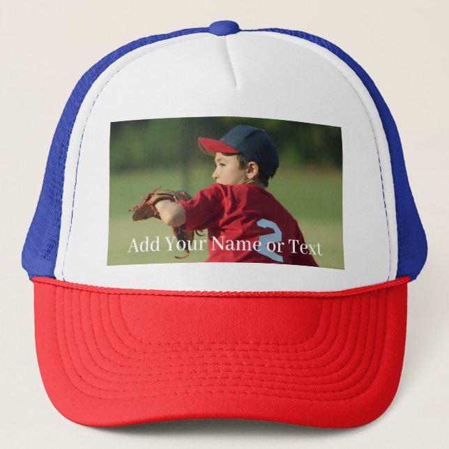 Custom Photo and Text Personalized Trucker Hat (Front)