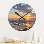 Custom Photo And Text Personalized Wall Clock<br><div class="desc">Upload a photo, add text, and easily create your personalized photo wall clock. Click CUSTOMIZE FURTHER to change the text colour. You can TRANSFER this DESIGN on other Zazzle products and adjust it to fit most of the Zazzle items. Standard Studio designs are made in high-resolution vector graphics for a...</div>