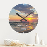 Custom Photo And Text Personalized Wall Clock<br><div class="desc">Upload a photo, add text, and easily create your personalized photo wall clock. Click CUSTOMIZE to change the text colour. You can TRANSFER this DESIGN on other Zazzle products and adjust it to fit most of the Zazzle items. Standard Studio designs are made in high-resolution vector graphics for a professional...</div>