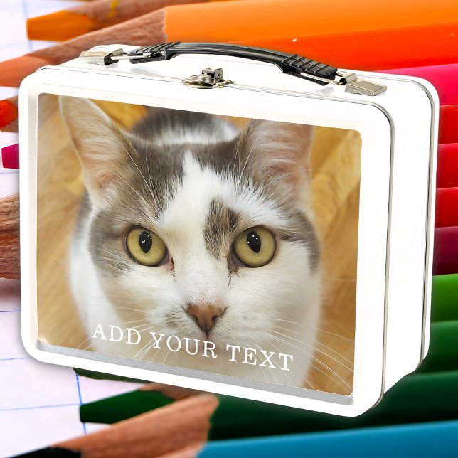 Custom Photo And Text Personalized White Lunchbox (Creator Uploaded)
