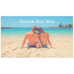 Custom Photo and Text Tablecloth - Your Own Design