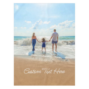 Custom Photo and Text Tablecloth - Your Own Design
