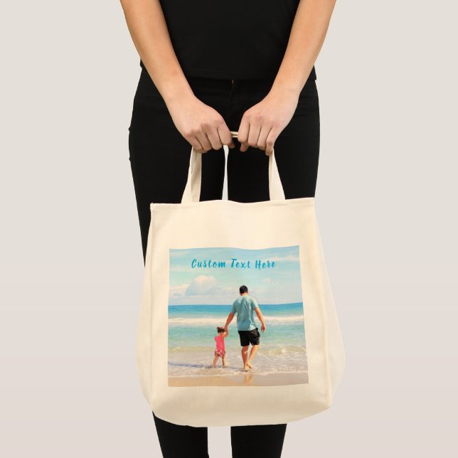Custom Photo and Text Tote Bag Your Own Design (Front (Product))