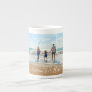 Custom Photo and Text - Unique Your Own Design -   Bone China Mug