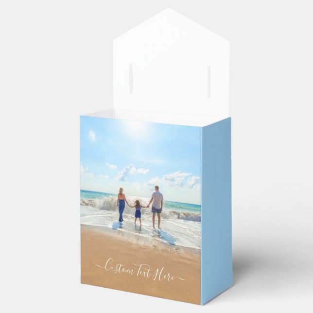 Custom Photo and Text - Unique Your Own Design -   Favor Box (Opened)