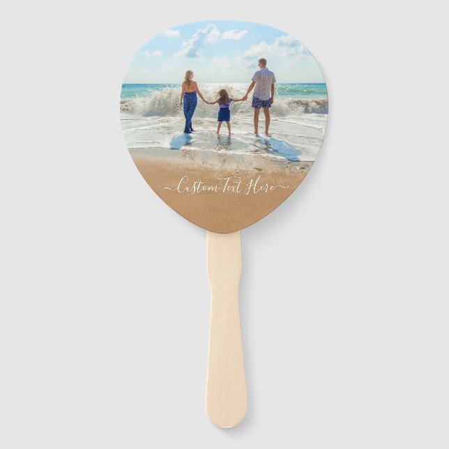 Custom Photo and Text - Unique Your Own Design  Hand Fan (Front)