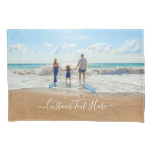 Custom Photo and Text - Unique Your Own Design -   Pillowcase