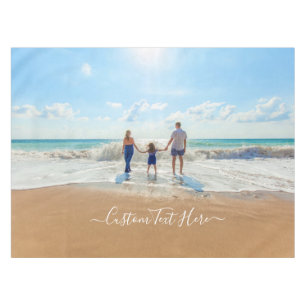 Custom Photo and Text - Unique Your Own Design   Tablecloth