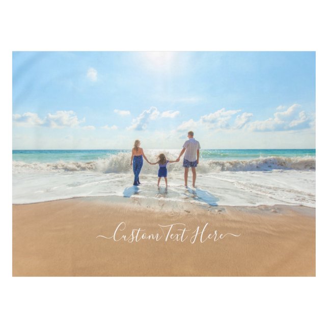 Custom Photo and Text - Unique Your Own Design   Tablecloth (Front (Horizontal))