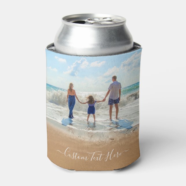 Custom Photo and Text - Your Design - Best Family  Can Cooler (Can Front)