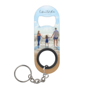 Custom Photo and Text - Your Design - Super Family Keychain Bottle Opener