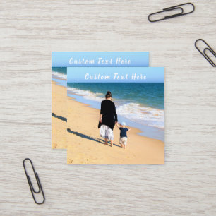 Custom Photo and Text - Your Own Design - Best MOM Square Business Card