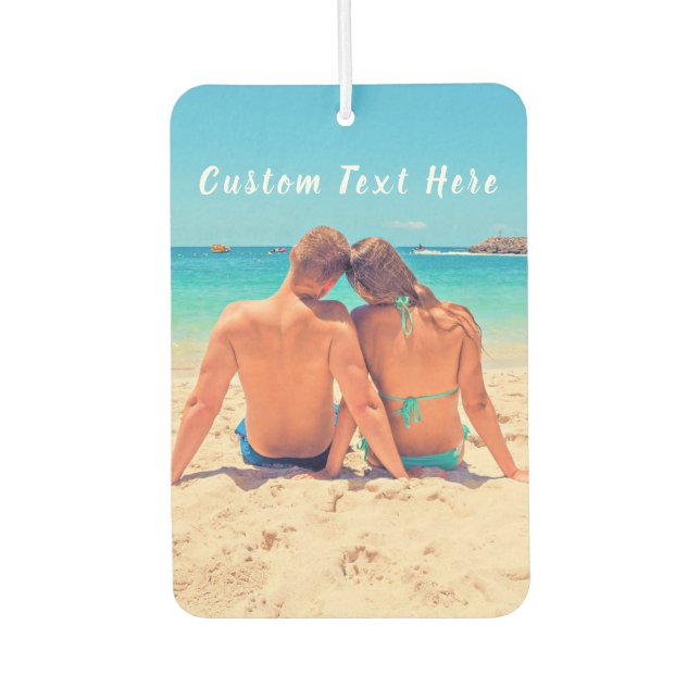 Custom Photo and Text Your Own Design - Couple Air Freshener (Front)