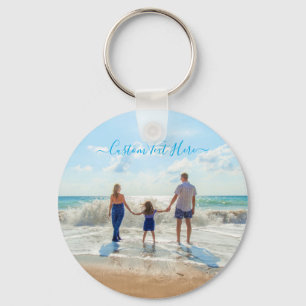Custom Photo and Text - Your Own Design - Family Keychain