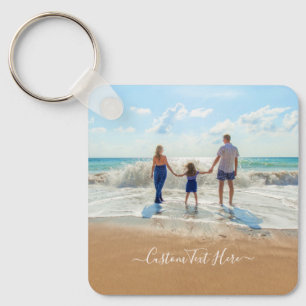 Custom Photo and Text - Your Own Design - Family  Keychain
