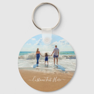 Custom Photo and Text - Your Own Design - Family Keychain