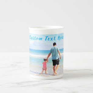 Custom Photo and Text - Your Own Design - For Dad Bone China Mug