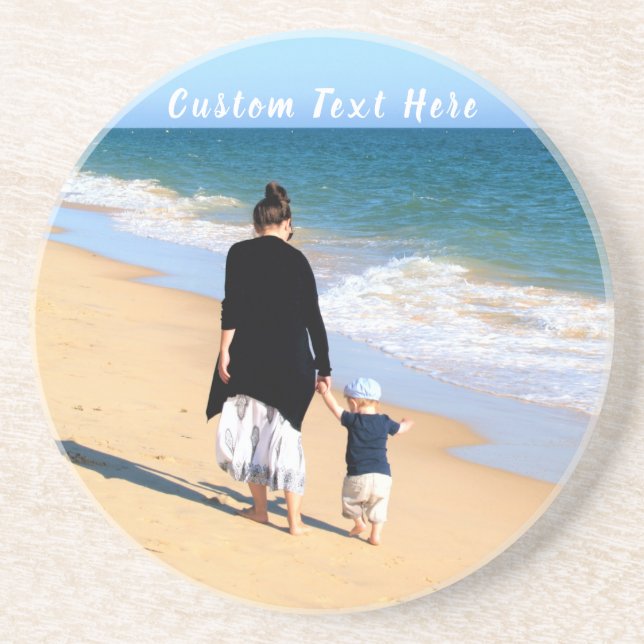 Custom Photo and Text - Your Own Design - For Mom Coaster (Front)