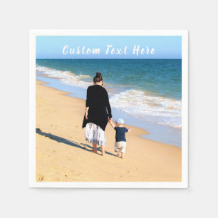 Custom Photo and Text - Your Own Design - For Mom Napkin