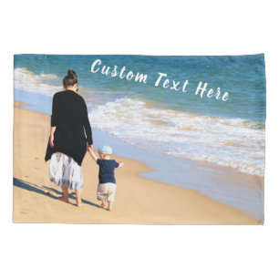 Custom Photo and Text - Your Own Design - For Mom Pillowcase