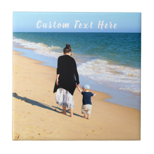 Custom Photo and Text - Your Own Design - For Mom Tile