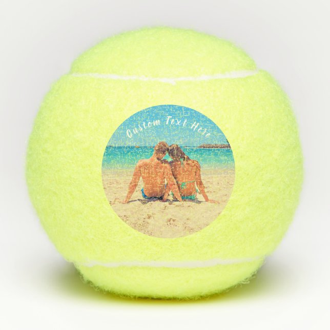 Custom Photo and Text - Your Own Design - Love Tennis Balls (Front)