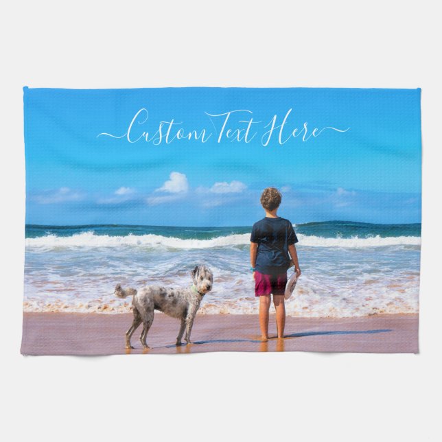 Custom Photo and Text - Your Own Design - My Dog Kitchen Towel (Horizontal)
