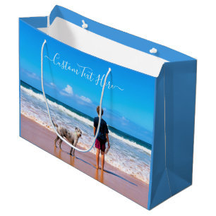 Custom Photo and Text - Your Own Design - My Dog Large Gift Bag