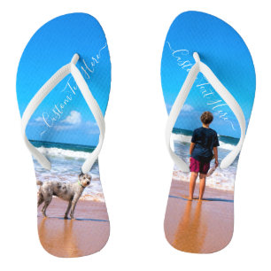 Custom Photo and Text - Your Own Design - My Pet - Flip Flops