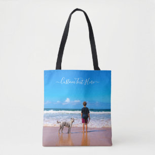 Custom Photo and Text - Your Own Design - My Pet Tote Bag